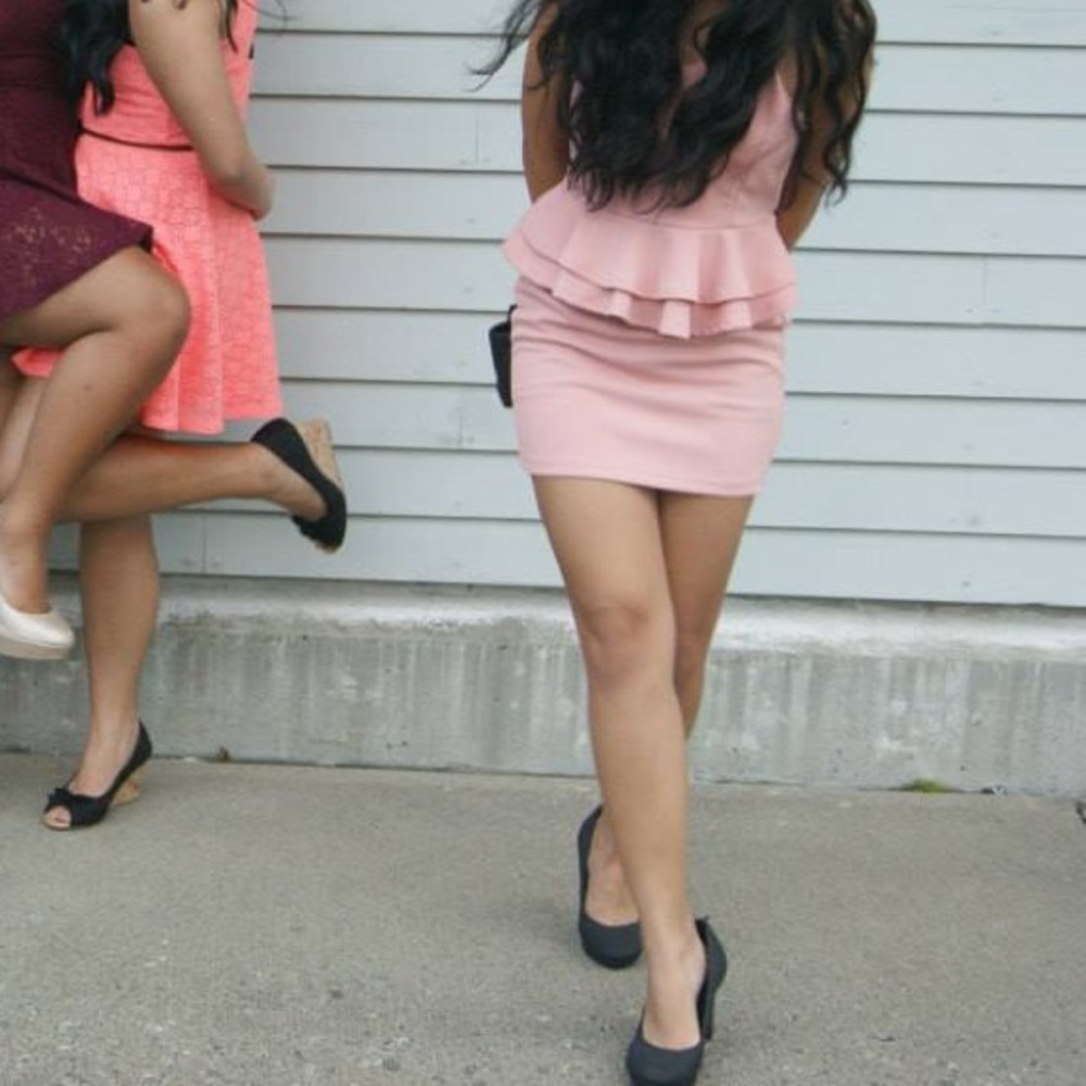 Pink Peplum Dress